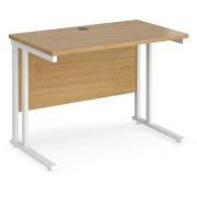 Mears 1000mm Cantilever Wooden Computer Desk In Oak White