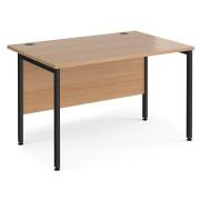 Melor 1200mm H-Frame Wooden Computer Desk In Beech And Black