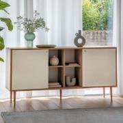 Newberry Wooden Sideboard With 2 Doors In White And Oak