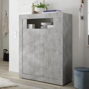 Nitro Wooden Highboard With 2 Doors In Concrete Effect