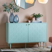 Helston Wooden Storage Cabinet With 2 Doors In Mint