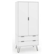 Avoch Wooden Wardrobe In White With 2 Doors And 2 Drawers