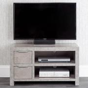 Baginton Wooden 2 Drawers TV Stand In Concrete Effect