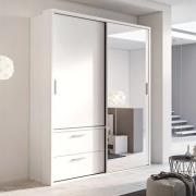 Aliso Wardrobe With 2 Sliding Doors With Drawers In Matt White