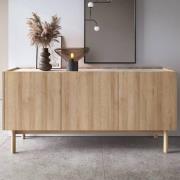 Belton Wooden Sideboard Small With 3 Doors In Riviera Oak