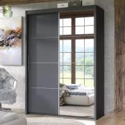 Idaho Mirrored Wardrobe With 2 Sliding Doors In Graphite