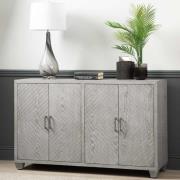 Vernal Wooden Sideboard With 4 Doors In Grey Elm