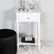 Denver Pine Wood Bedside Cabinet With 1 Drawer In White