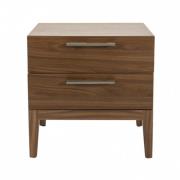 Cais Wooden Bedside Cabinet With 2 Drawers In Walnut