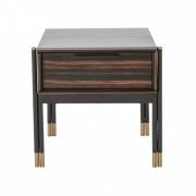 Balta Wooden Bedside Cabinet With 1 Drawer In Ebony