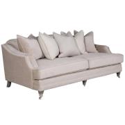 Belvedere Velvet 4 Seater Sofa In Mink With 5 Scatter Cushions