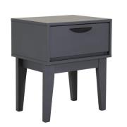 Lanus Wooden Bedside Cabinet With 1 Drawer In Dark Grey