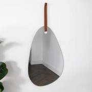 Bronx Pebble Shaped Wall Mirror With Leather Strap