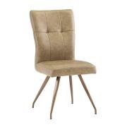 Kalista Faux Leather Dining Chair In Taupe