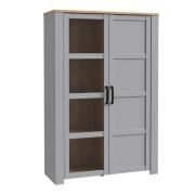 Belgin Display Cabinet 2 Doors In Riviera Oak And Grey Oak