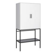 Sabiti Wooden Sideboard Tall With 2 Doors In Pure White