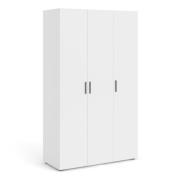 Perkin Wooden Wardrobe With 3 Doors In White Woodgrain