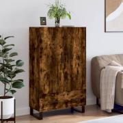 Kacia Wooden Highboard With 2 Doors 1 Drawers In Smoked Oak