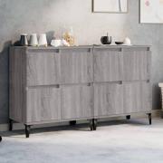 Peyton Wooden Sideboard With 8 Doors In Grey Sonoma Oak