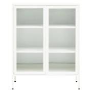 Accra Steel Display Cabinet With 2 Doors In White