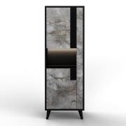 Laax Display Cabinet Right Hand In Matt Black Oxide With LED