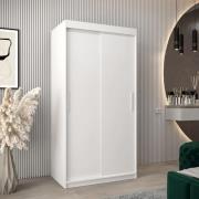 Tavira Wooden Wardrobe 2 Sliding Doors 100cm In White