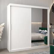 Tavira II Mirrored Wardrobe 2 Sliding Doors 200cm In White