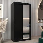 Tavira II Mirrored Wardrobe 2 Sliding Doors 100cm In Black