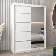 Vevey II Mirrored Wardrobe 2 Sliding Doors 150cm In White