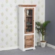 Accra Wood Display Cabinet With 1 Doors 3 Shelves In Oak