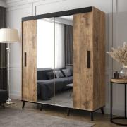 Genoa I Mirrored Wardrobe 2 Sliding Doors 200cm In Chestnut