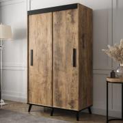 Genoa Wooden Wardrobe 2 Sliding Doors 120cm In Chestnut