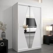 Beloit Mirrored Wardrobe 2 Sliding Doors 120cm In White