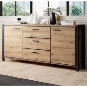 Aliso Wooden Sideboard With 2 Doors 3 Drawers In Taurus Oak