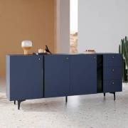 Merill Wooden Sideboard With 3 Doors 3 Drawers In Navy