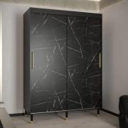 Barrie Wooden Wardrobe With 2 Sliding Doors 150cm In Black