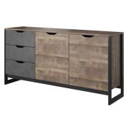 Akron Wooden Sideboard With 2 Doors 3 Drawers In Grande Oak