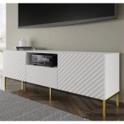 Sanford Wooden TV Stand With 2 Doors 1 Drawer In White