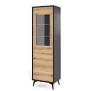 Douala Wooden Display Cabinet Tall In Evoke Oak