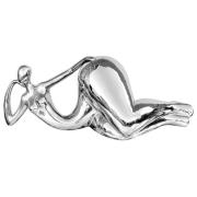 Visalia Ceramic Reclining Lady Sculpture In Silver