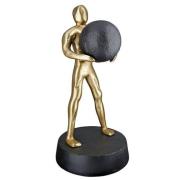 Ocala Aluminium Strong Man Two Sculpture In Gold And Black