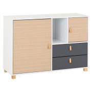 Batam Sideboard 2 Doors 2 Drawers In Oak Effect And Grey