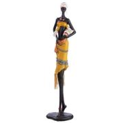 Ocala Polyresin Woman Auma 2 Sculpture In Brown And Yellow