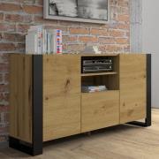 Macon Wooden Sideboard With 3 Doors In Artisan Oak