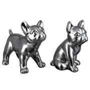 Moline Ceramics Bulldog Cantus Sculpture In Silver