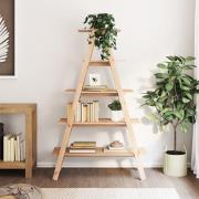 Halle Solid Pinewood Bookshelf 5-Tier In Natural