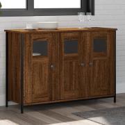 Ambon Wooden Sideboard With 3 Doors In Brown Oak