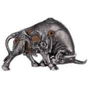 Ocala Polyresin Steampunk Bullfight Sculpture In Silver