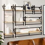 Quito Wooden 6 Piece Set Of Wall Shelf In Sonoma Oak