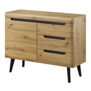 Newry Wooden Sideboard With 1 Door 3 Drawers In Artisan Oak